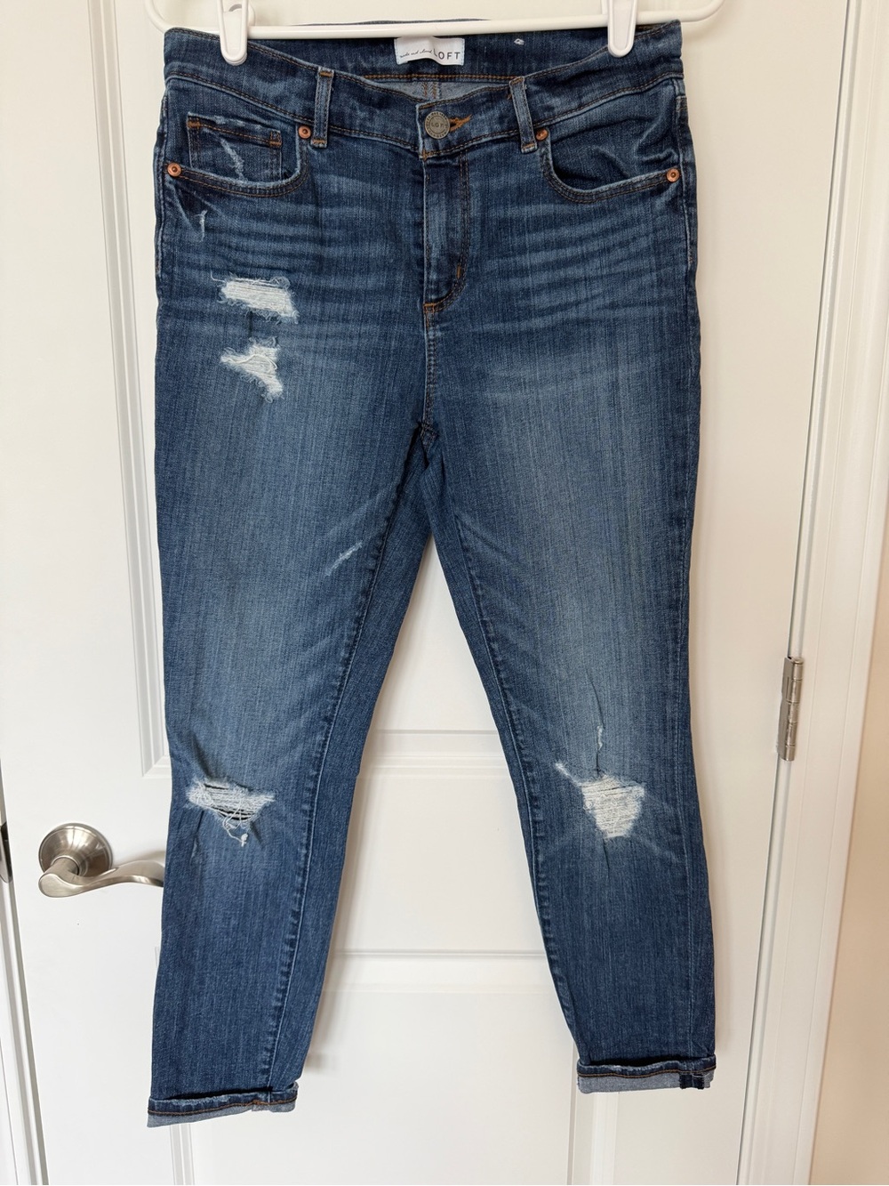 Loft Distressed Dark Blue Women’s Modern Skinny Jeans